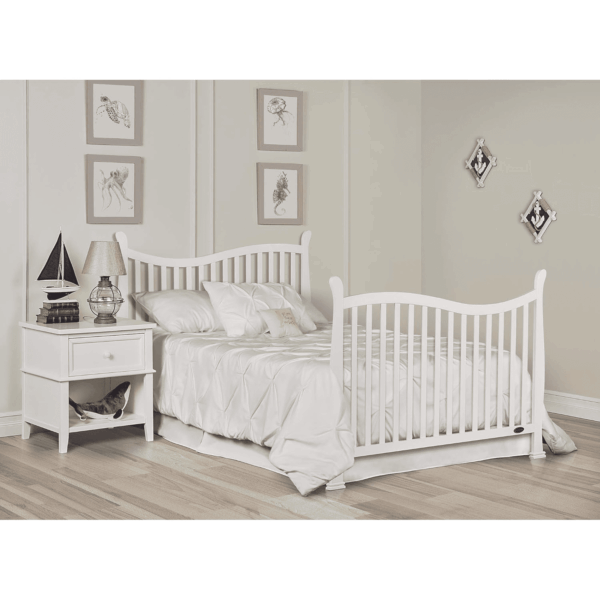 Violet 7-In-1 Convertible Life Style Crib in White, Greenguard Gold Certified, 4 Mattress Height Settings, Made of Sustainable New Zealand Pinewood - Image 7