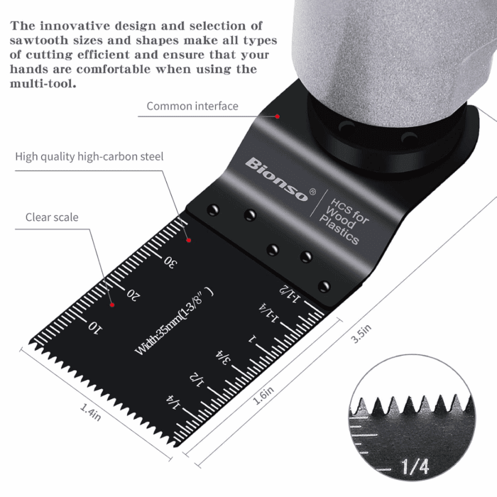 55PCS Oscillating Saw Blades, Professional Universal Titanium Multitool Blades for Wood Plastics Metal, Quick Release Multi Tool Kits Fit Dewalt Ryobi Milwaukee Rockwell Fein Makita - Image 4