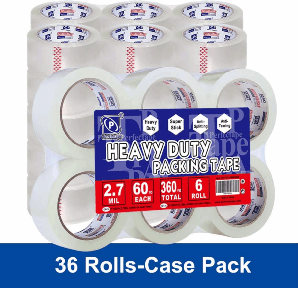 P  Heavy Duty Packing Tape 36 Rolls, Total 2160Y, Clear, 2.7 Mil, 1.88 Inch X 60 Yards, Ultra Strong, Refill for Packaging and Shipping - Image 3