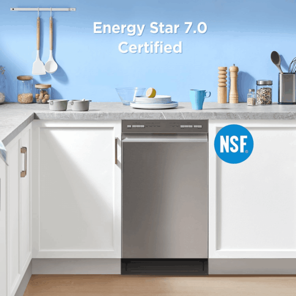 MDF18A1AST Built-In Dishwasher with 8 Place Settings, 6 Washing Programs, Stainless Steel Tub, Heated Dry, Energy Star - Image 4