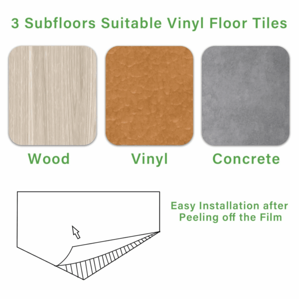20-Pack Peel and Stick Floor Tiles Vinyl Floor 12 X 12 Inch Self Adhesive Waterproof Flooring Planks DIY for Bathroom, Kitchen, Living Room, RV, Cover 20 Sq. Ft, Dark Grey Marble - Image 6