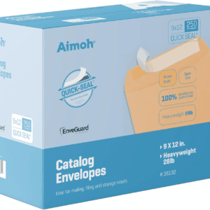 9 X 12 Self-Seal Brown Kraft Catalog Mailing Envelopes - 28Lb - 250 Count, 9X12 Inch (38302)