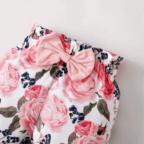 Newborn Infant Baby Girl Clothes Ruffle Romper Toddler Girl Floral Cotton Pant Sets Girls Clothing Outfit - Image 8
