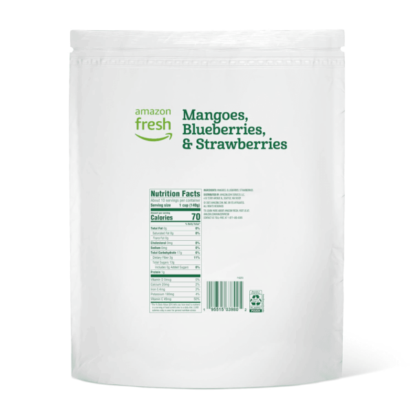 Amazon Fresh, Frozen Mangoes, Blueberries, and Strawberries, 48 Oz - Image 2