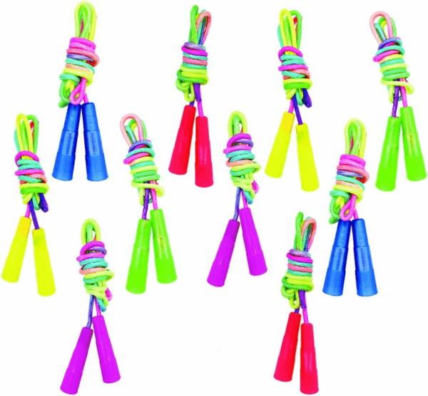 10 Pcs Rainbow Jump Rope Set Durable Nylon Skipping Ropes,Safty Vibrant Jumping Ropes for Girls or Boys Physical Education Skipping Rope(7.2 Feet)