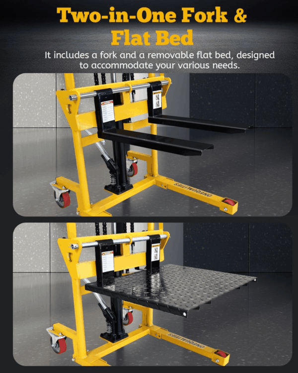 Foldable Hydraulic Material Lift, Pallet Jack Table Cart, 440Lbs Capacity, 35" Lift, Swivel Wheels - Image 5