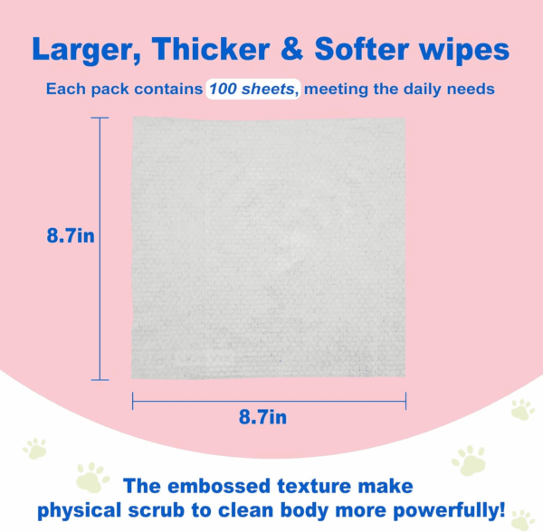 DR.EASY Super Caring 200Ct Pet Wipes for Dogs and Cats,Unscented，Ears, Face, Butt, Body and Eye –Convenient, Nature，Home or Travel，Best Pet Supplies - Image 2