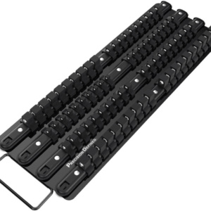 Portable Tool Socket Organizer Tray, 80 Sockets, 1/4-Inch X 20 Clips, 3/8-Inch X 30 Clips, 1/2-Inch X 30 Clips (Black)