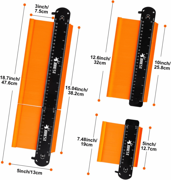 Connectable Contour Gauge (10+5 Inch), Gifts Ideas for Men Dad Handyman Husband Him, Shape Profile Duplicator with Lock, Outline Angle Measuring Tool, Template Tool, Tile Flooring, Scribe Edge - Image 9