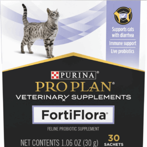 Purina Pro Plan Veterinary Supplements Fortiflora Cat Probiotic Supplement for Cats with Diarrhea - 30 Ct. Box