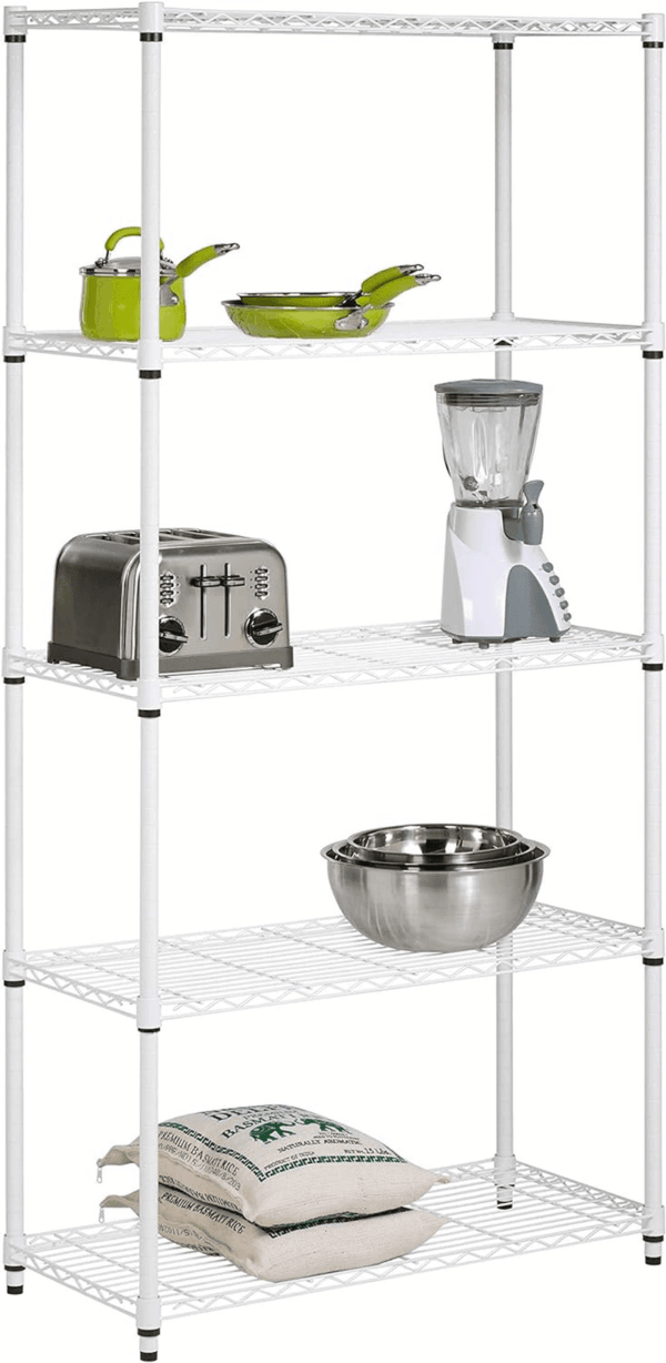 SHF-01573 5-Tier Adjustable Shelving System, 14-Inch by 36-Inch by 72-Inch, White - Image 3