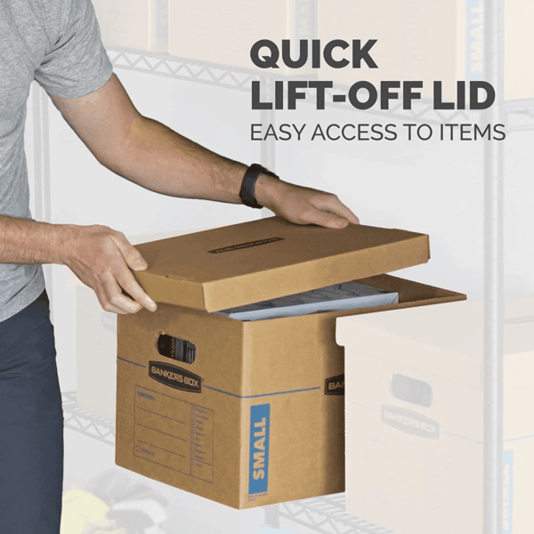 Large Classic Moving Box 10 Pack, Reinforced Handles, Tape-Free Assembly, Box with Lid, 21-In X 17-In X 17-In (7718202) - Image 6