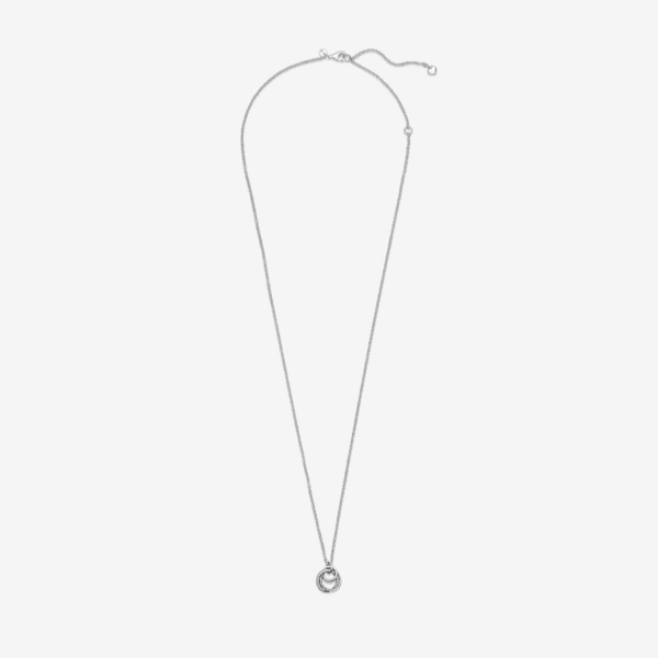 Family Always Encircled Pendant Necklace - Adjustable Necklace with Lobster Clasp - Gift for Her - Sterling Silver & Cubic Zirconia - with Gift Box - 23.6" - Image 3