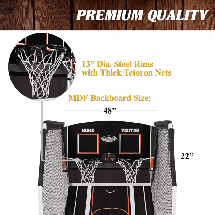 Barrington Urban Arcade Basketball Game Indoor Dual Shot, 6 Balls Included, Pop off with the Perfect Indoor Electronic Basketball Game - Image 3