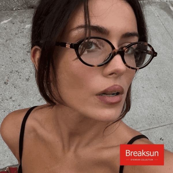 Fashion Oval Glasses for Women Men Retro round Tortoise Frame Blue Light Glasses Nerd Eyeglasses - Image 2