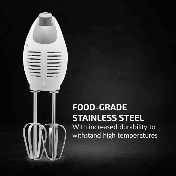5-Speed Electric Hand Mixer with Stainless Steel Mixing Whisk, Snap-On Storage Case, Portable & Lightweight 150W Motor, Compact Handheld Mixer for Baking, Blending or Cooking, White HM151W - Image 2