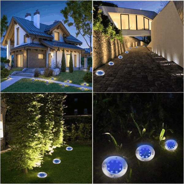 Solar Ground Lights, Waterproof Solar Garden Lights, Upgraded Outdoor Garden Waterproof Bright In-Ground Lights, Landscape Lights for Pathway,Yard,Deck,Lawn,Patio,Walkway (12 Pack Blue Light) - Image 7