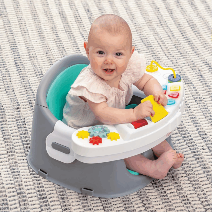 Music & Lights 3-In-1 Discovery Seat and Booster - Convertible, Infant Activity and Feeding Seat with Electronic Piano for Sensory Exploration, for Babies and Toddlers, Teal - Image 6