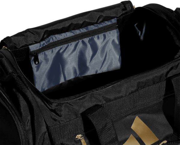 Unisex Defender 4.0 Gym Duffel Bag for Men and Women, Black/Gold Metallic, Small (38L) - Image 3