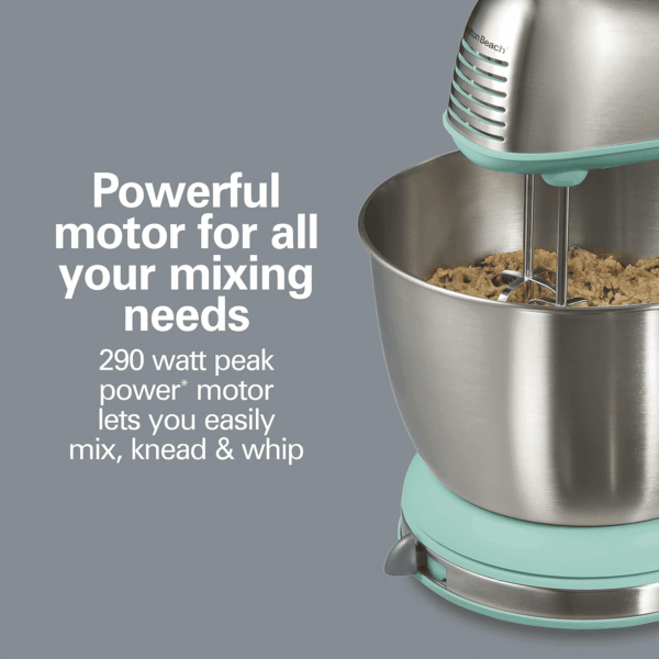 Classic Stand and Hand Mixer, 4 Quarts, 6 Speeds with Quickburst, Bowl Rest, 290 Watts Peak Power, Blue (64658) - Image 5