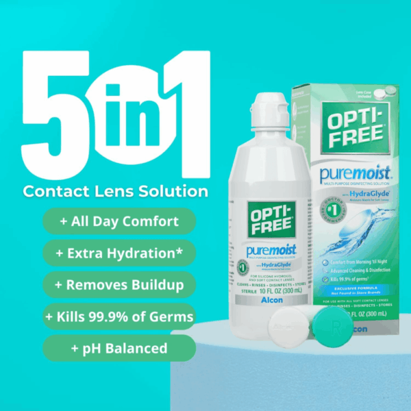 Puremoist Multi-Purpose Contact Lens Cleaning and Disinfecting Solution with Lens Case, 10 FL Oz (Pack of 1) - Image 5