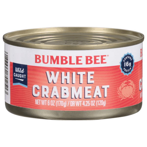 White Flake Crab Meat in Water, 6 Oz Can - 16G Protein & 1G Carb per Serving - Wild Caught, Flaky, Drain before Use, 6 Ounce (Pack of 1)
