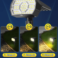 Solar Lights Outdoor Waterproof IP68, 3 Lighting Models Solar Powered Spot Lights Outdoor, 56LED Light Dusk to Dawn for Yard Patio Garden Pathway Landscape Lighting - Image 2