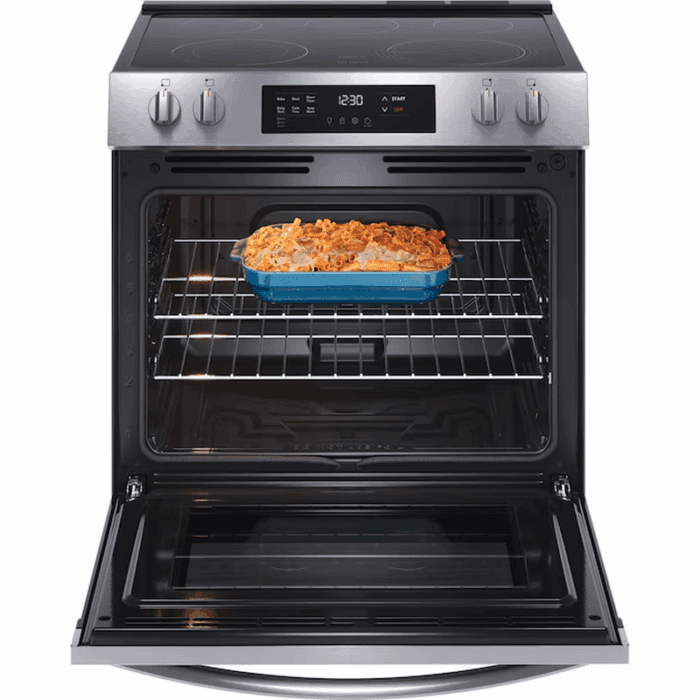 30-In Glass Top 5 Burners 5.3-Cu Ft Slide-In Electric Range Stainless Steel ) - Image 5