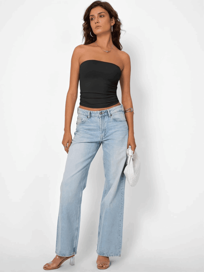 Womens Strapless Tube Tops Basic Backless Sleeveless Bandeau Going Out Crop Tops Cute 2025 Summer Clothes - Image 6