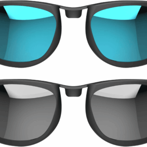 2Pcs Polarized Clip for Ray-Ban Meta Wayfarer Smart Glasses, Discoloration Clips for Ray-Ban Meta Wayfarer Standard RW4006 (Size M 50-22) Protect Your Eyes, Cool and Fashion (Silver, Blue)