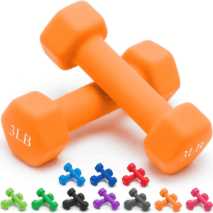 Weights Dumbbells 10 Colors Options Compatible with Set of 2 Neoprene Dumbbells Set,1-15 LB, Anti-Slip, Anti-Roll, Hex Shape