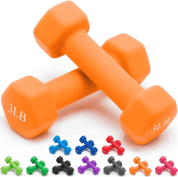 Weights Dumbbells 10 Colors Options Compatible with Set of 2 Neoprene Dumbbells Set,1-15 LB, Anti-Slip, Anti-Roll, Hex Shape