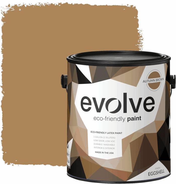 Paint & Primer: Environment-Friendly, Low Sheen with One-Coat Coverage for Interior & Exterior Surfaces (Autumn Brown, 1-Gallon)