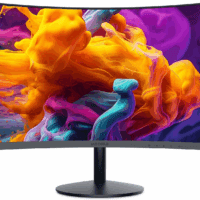 24 Inch Curved Monitor, Full HD 1080P Curved Computer Monitor, 1500R Screen, HDMI VGA, Tilt Adjustment, LCD Display, Eye Care, Black 24N5CA - Image 8