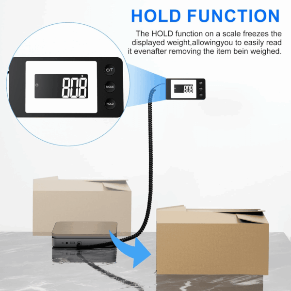 Shipping Scale with Ac Adapter 110Lbs/0.1Ozhighly Accurate Postal Scale with Hold/Tare/Split Displaylcd Display/Abs Waterproof Surface, Digital Postage Scale for Packages/Luggage/Pet - Image 3