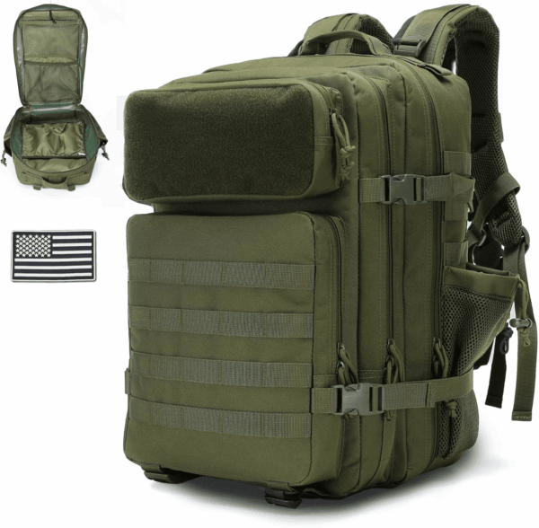 Tactical Backpack - Military Molle Bag 3 Days Pack for Men and Women Large Assault Rucksack 45L (Green)