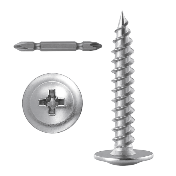 (250 Pcs)#8×1" Phillips Truss Head Wood Screws Stainless Steel 410 Quick Metal Self Tapping