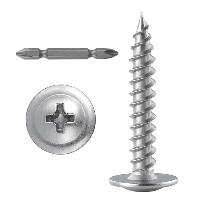 (250 Pcs)#8×1" Phillips Truss Head Wood Screws Stainless Steel 410 Quick Metal Self Tapping