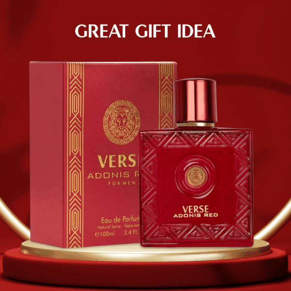 Verse Adonis Red for Men - 100Ml Eau De Parfum Spray - Fruity Warm & Floral Fragrance Smell Fresh All Day Long Lasting Includes  Carrying Pouch Gift for All Occasions - Image 3