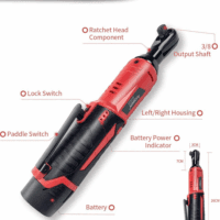 Cordless Electric Ratchet Wrench Set, 3/8" 12V Power Ratchet Tool Kit with 2 Packs 2000Mah Lithium-Ion Battery and Charger - Image 2