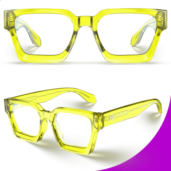 Enhanced Version Rectangle Chic Preppy Look Blue Light Blocking Glasses for Women Men RIVER-LIGHTER - Image 3