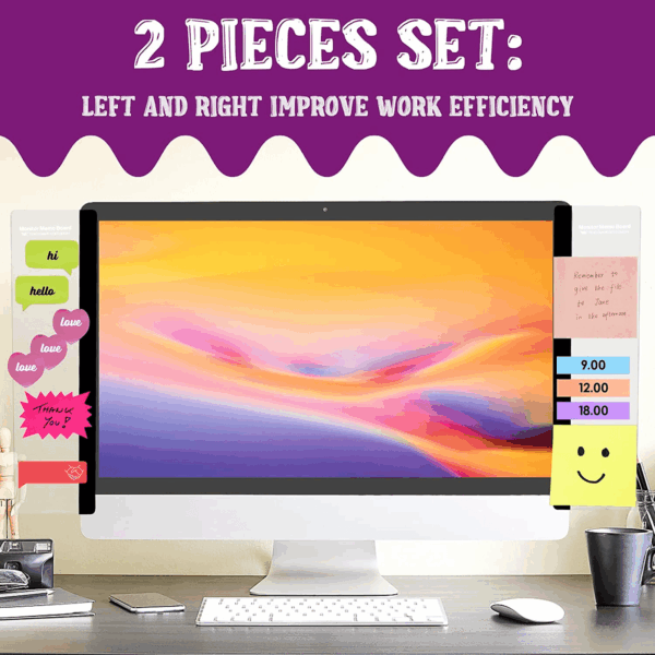 Office Desk Accessories 2Pcs Computer Monitor Memo Board Message Board Supplies for Women Men Sticky Note Holder Home Desktop Decor - Image 2