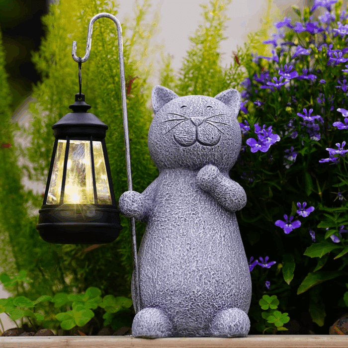 Garden Decor Solar Statues: Mothers Day Birthday Gifts for Mom Grandma Women Sister Wife Lady Lover - Front Patio Balcony Yard Art Lawn Ornaments Porch Outdoor outside Decorations (Cat) - Image 6