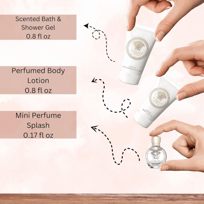 Eros Pour Femme Perfume for Women Travel Mini Gift Set- EDP, Shower Gel, Body Lotion - Image 3