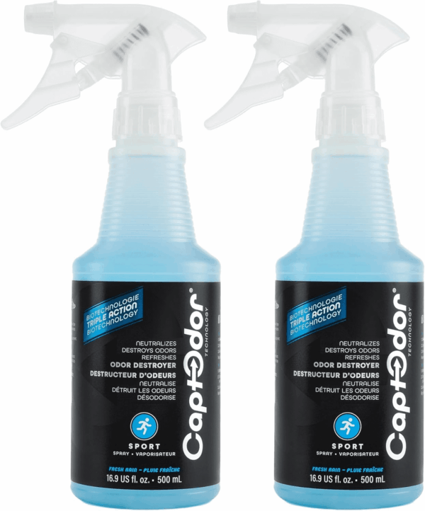 Sports Odor Destroyer Spray (2 X Bottles of 16.9Oz / 500 Ml), Sports Gear Odor Eliminator & Deodorizer Spray - Neutralizer & Refresher Spray for Protective Equipment, Sportswear & Outdoor Gear
