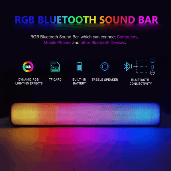 Gaming PC Desktop Computer, Intel Core I7 up to 3.9 Ghz, Radeon RX 580 8G, 16G RAM, 512G SSD, Wifi, Bluetooth 5.0, RGB Fan X6, RGB BT Sound Bar, Windows 10 Home - Image 6