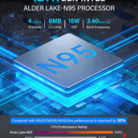 Gk3Plus Mini PC, 16GB RAM 512GB M.2 SSD Mini Computers,12Th Gen Alder Lake N95 (Up to 3.4Ghz) Micro PC, 2.5''SSD, Gigabit Ethernet,4K Uhd,Wifi,Bt,Vesa/Home/Business Small Pc - Image 2