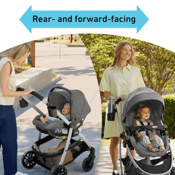 Modes Pramette Travel System | Stroller & Car Seat Combo | 3-In-1 Stroller Modes | Includes  Snugride 35 Infant Car Seat | Ellington - Image 3