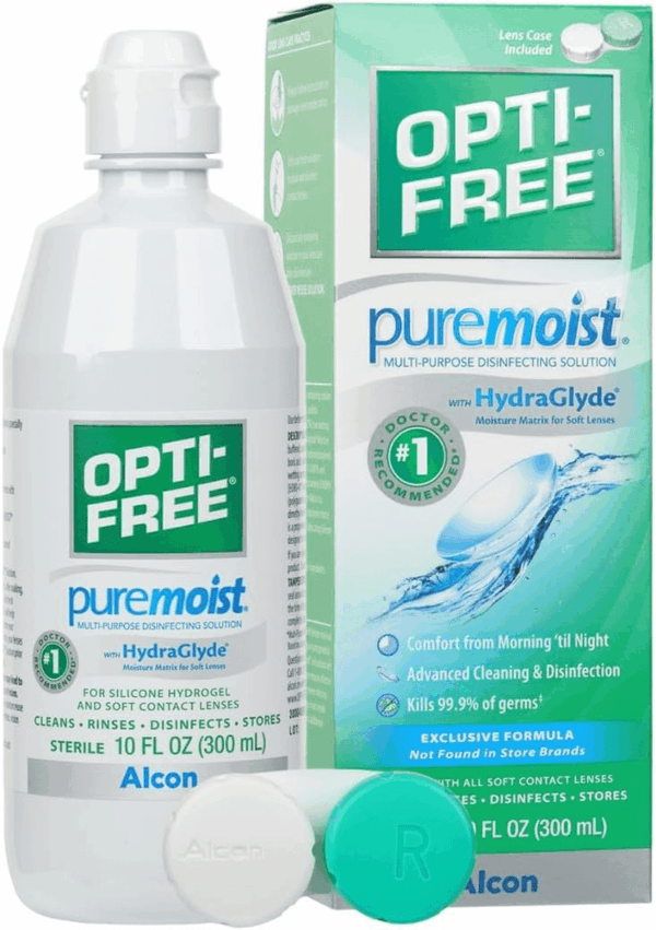 Puremoist Multi-Purpose Contact Lens Cleaning and Disinfecting Solution with Lens Case, 10 FL Oz (Pack of 1)