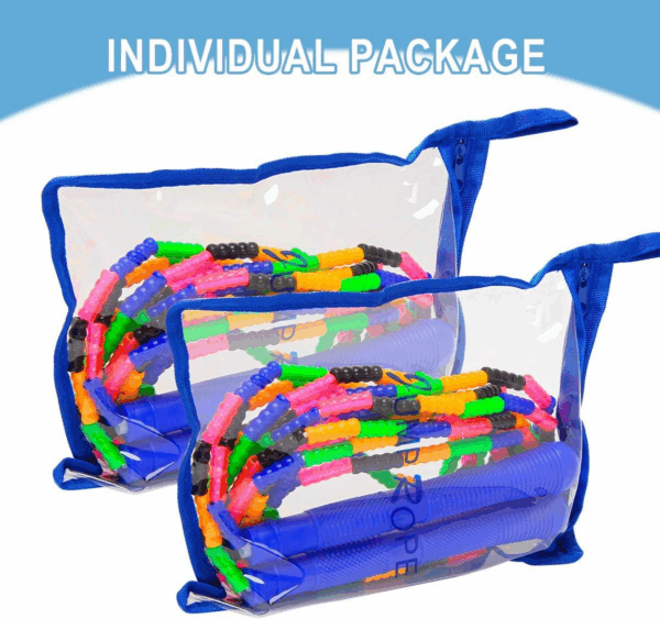 16 FT Long Jump Rope(2 PACK), Double Dutch Jump Ropes, Soft Beaded Skipping for Kids Adults, Plastic Segmented Long Enough for 4-5 Jumpers - Image 5